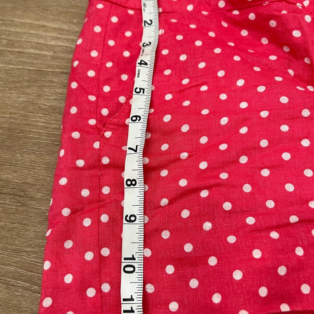 Jcrew linen pink and white polka dot shorts size 10 - Picture 6 of 8